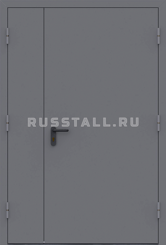 Двухстворчатая металлическая входная дверь RS121